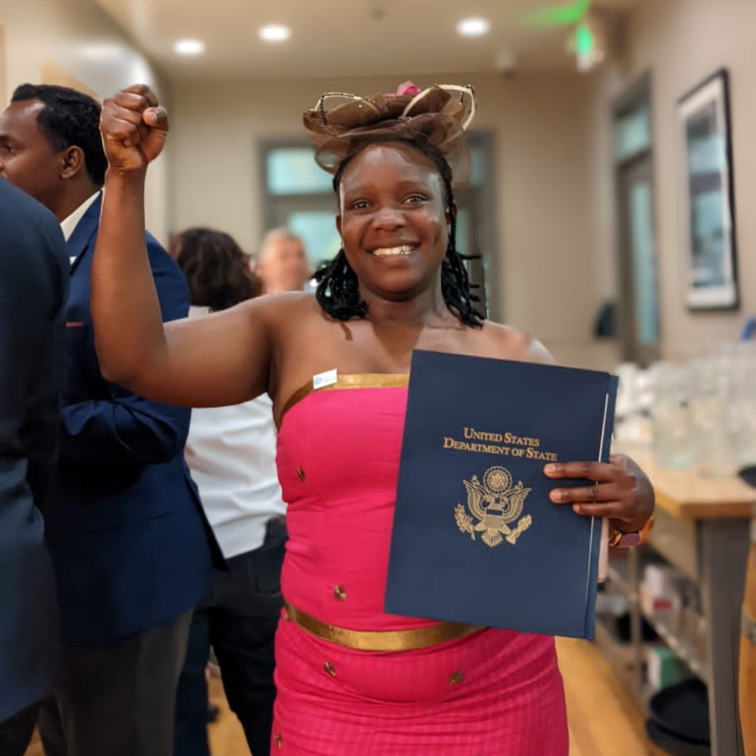 Grace Nalugwa at a professional recognition event